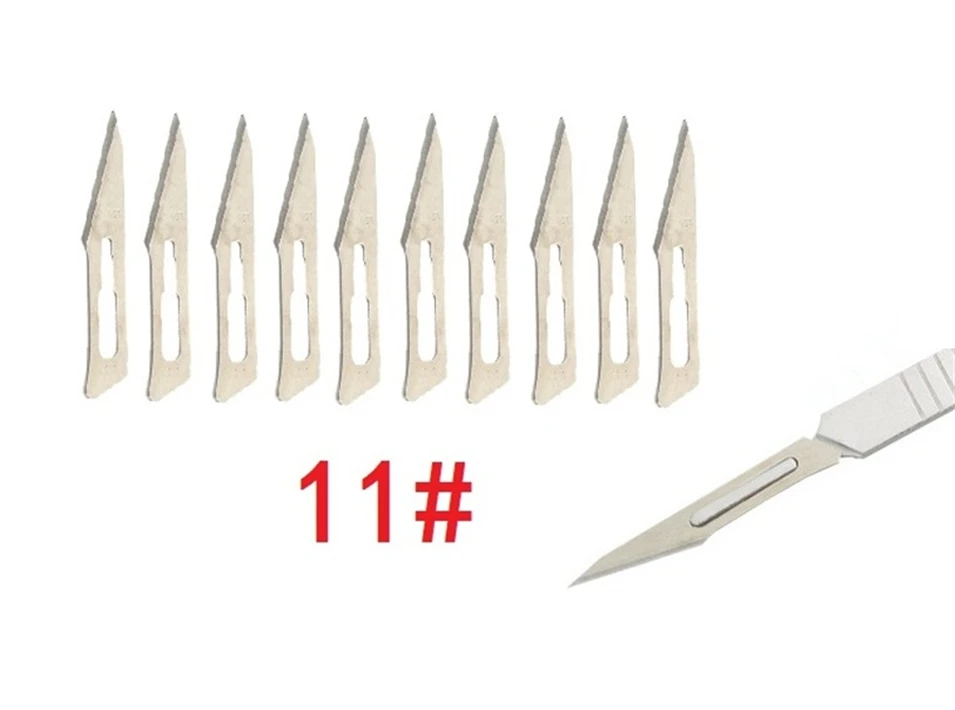 11# 10 tk Terad Puidu Nikerdamiseks Tööriistad, Graveerimine Käsitöö Skulptuur Nuga Skalpelli lõikeriistaks PCB Remont Skalpelli tera Pilt 1