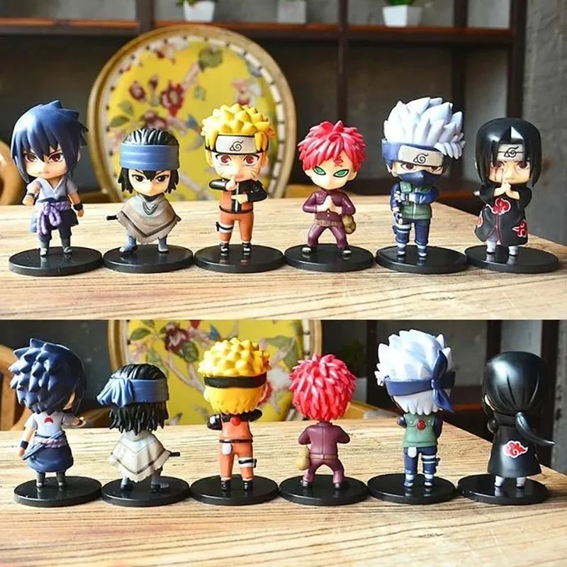 12tk/Set Anime Naruto Joonis Mänguasjad Hinata Big Itachi Kakashi Gaara Jiraiya Sakura Q Versioon PVC Kogumise Tegevus Joonis Nukk Pilt 0