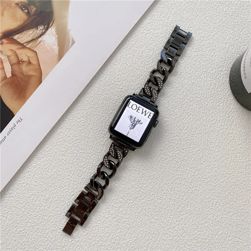 Metallist Rihm Apple Watch Band 44mm 42mm 40mm 49mm 41 45mm Roostevabast Terasest Käevõru iWatch 7 6 SE 5 4 8-Seeria Tarvikud Pilt 1
