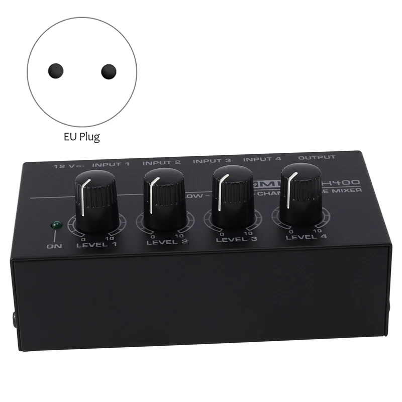 Mx400 Ultra-Kompaktne 4 Kanalit Mini Audio Stereo Kõrvaklappide Võimendi Eu Pistik & Stereo Audio Mixer (2 Sisendit Ja 4 Väljundit) Pilt 2