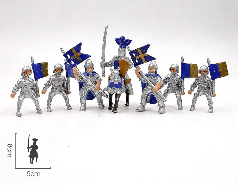 pvc joonis mudel mänguasi On Crusader royalknight keskajal sõdur komplekt Pilt 0