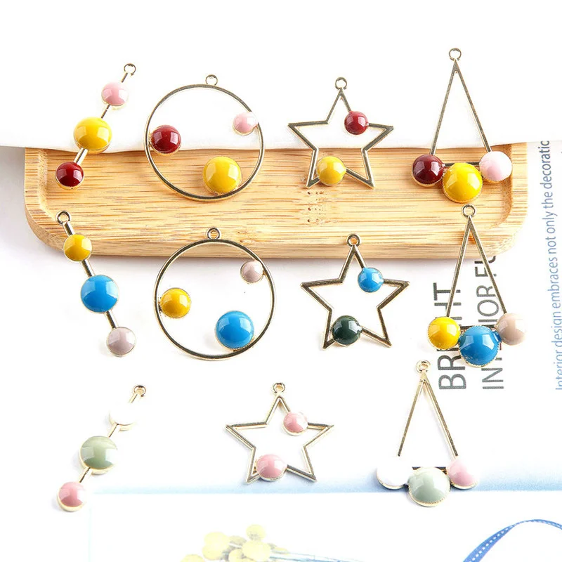 Laste õhupalli värv laine punkti kolmnurk star geomeetria sulamist ripats DIY käsitöö ehted kõrvarõngad aksessuaarid materjalid Pilt 0