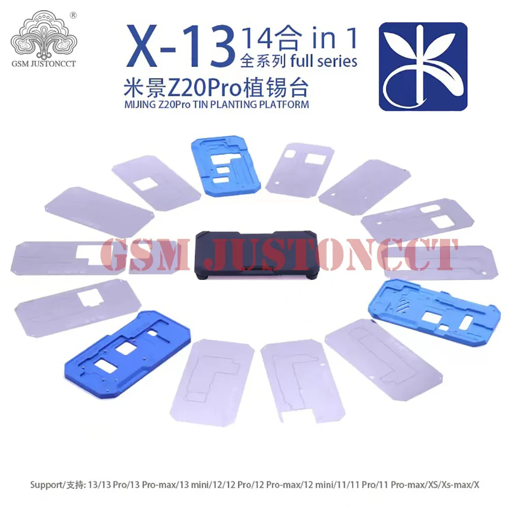 MiJing Z20 Pro 14 1 Võistluskalendri iPhone X-13 pro max Keskmine Kiht Emaplaadi Reballing Jootmise Platvorm Koos Šablooniga Pilt 1
